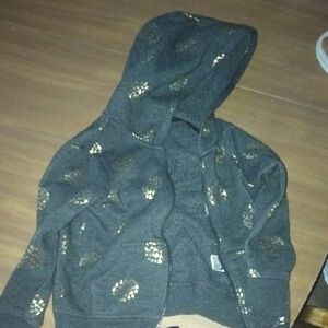 Cat & Jack Charcoal Hoodie with Shimmering Gold Details